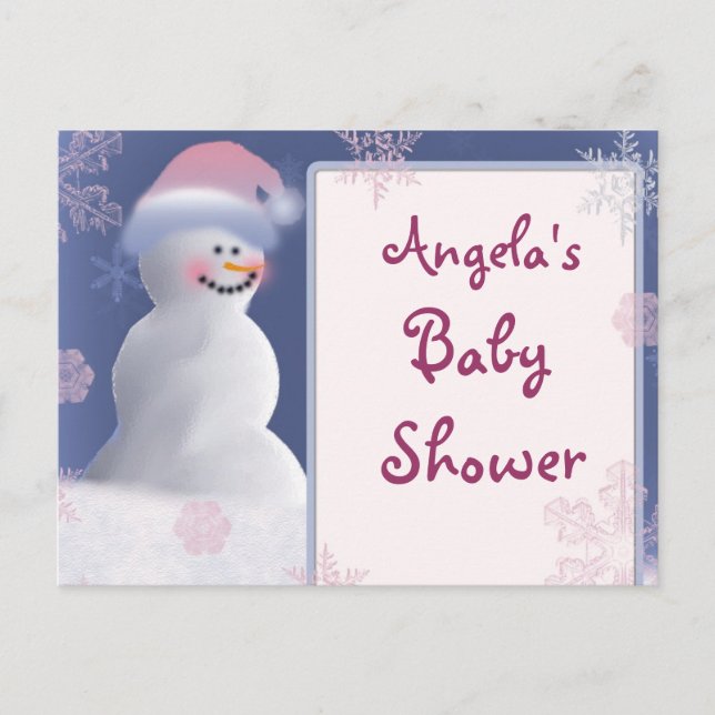 Carte Postale Invitation Baby shower de Snowman (Devant)