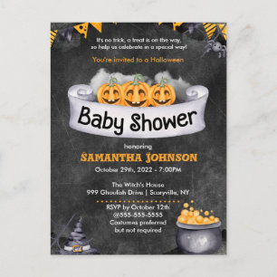 Carte Postale Invitation Baby shower Halloween
