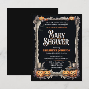 Carte Postale Invitation Baby shower Halloween