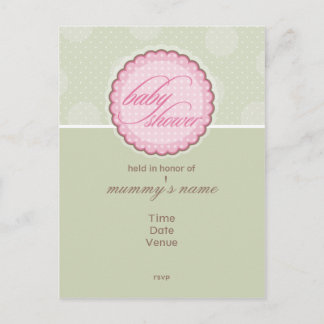 Carte Postale INVITATION baby shower :: point tacheté