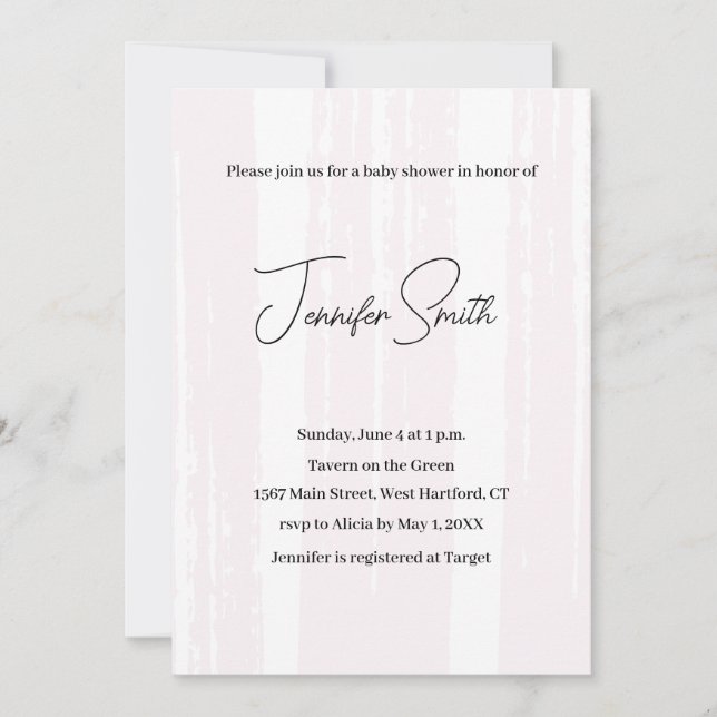 Carte postale INVITATION BABY SHOWER ROSE (Devant)