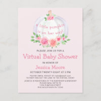 Carte postale Invitation Baby shower virtuel citro