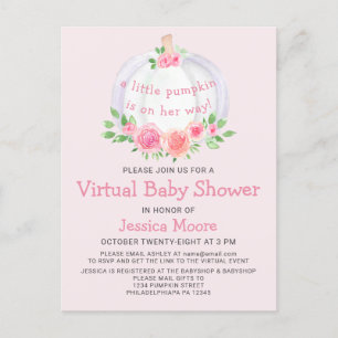 Carte postale Invitation Baby shower virtuel citro