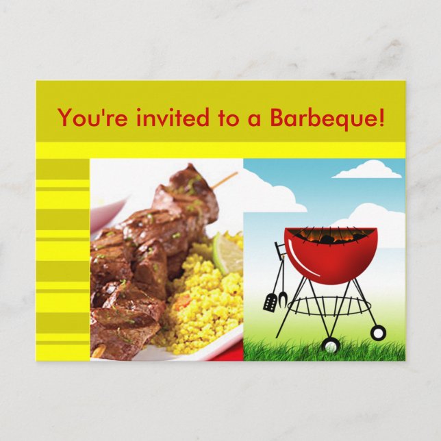 Carte postale Invitation barbecue (Devant)