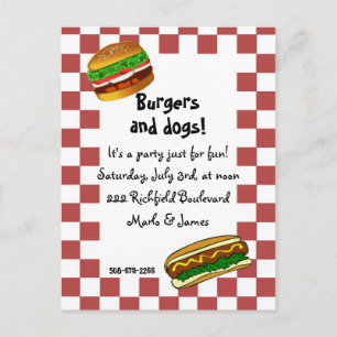Carte Postale invitation bbq