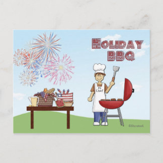 Carte postale Invitation BBQ Vacances