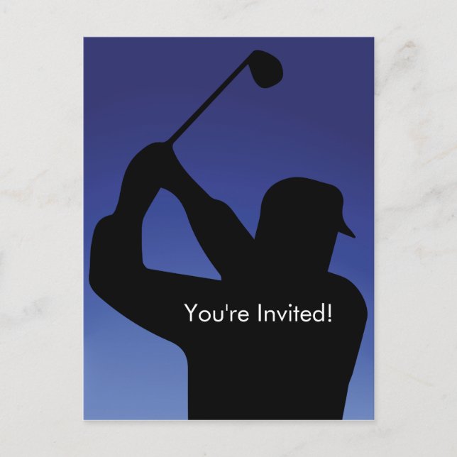 Carte Postale Invitation Blue Golf Homme (Devant)