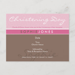Carte Postale INVITATION CHRISTENING :: simplement super 1