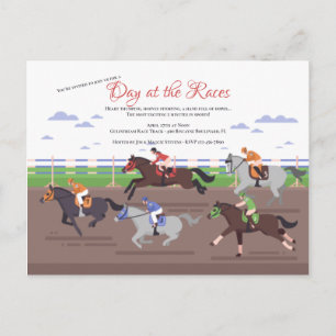 Carte postale Invitation Course Cheval