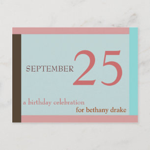 Carte Postale Invitation d'anniversaire personnalisée I