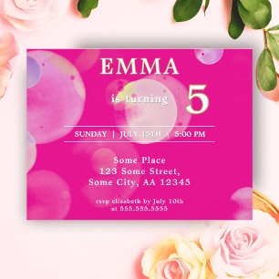 Carte Postale Invitation d'anniversaire pour enfants avec bulles