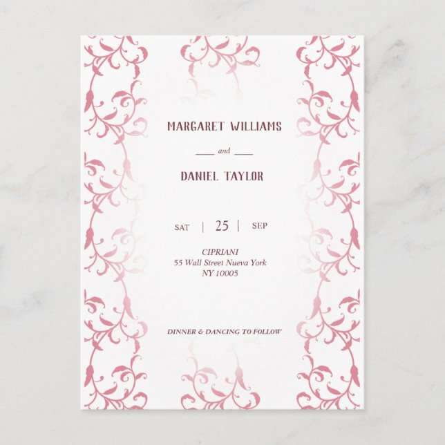 Carte Postale Invitation de boda decorada con hojas de acanto (Devant)
