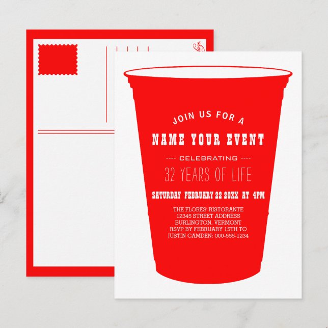 Carte Postale invitation de coupe (Devant / Derrière)