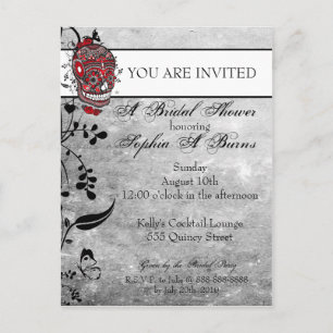 Carte Postale Invitation de douche de conception de tatouage de 