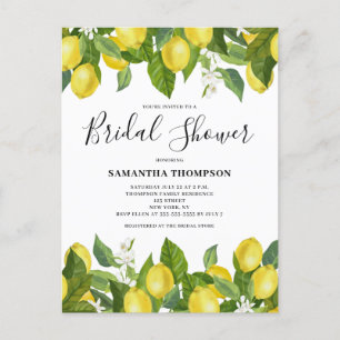 Carte postale Invitation de douche nuptiale Citrus