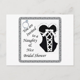 Carte Postale invitation de douche nuptiale - Naughty & Nice noi