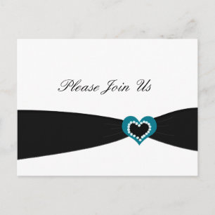 Carte Postale Invitation de fête au ruban noir