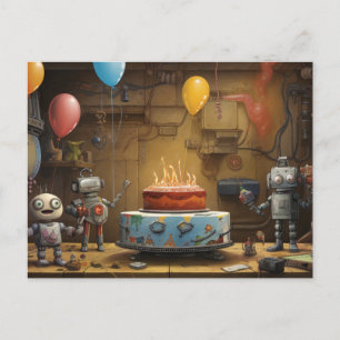 Carte Postale Invitation de fête d'anniversaire amusante pour ga