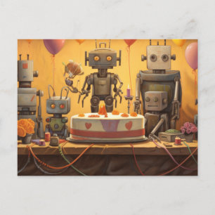 Carte Postale Invitation de fête d'anniversaire amusante pour ga