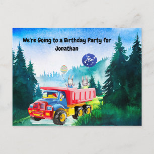 Carte Postale Invitation de fête d'anniversaire pour un garçon d