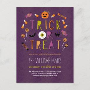 Carte postale Invitation de fête d'Halloween