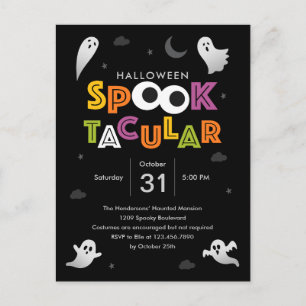 Carte postale Invitation de fête d'Halloween Spook