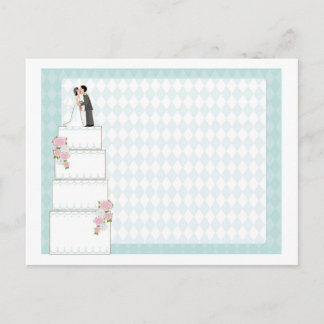 Carte Postale Invitation de gâteau de mariage