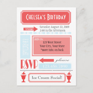 Carte Postale Invitation de glace