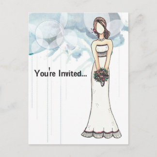 Carte Postale Invitation de la douche nuptiale