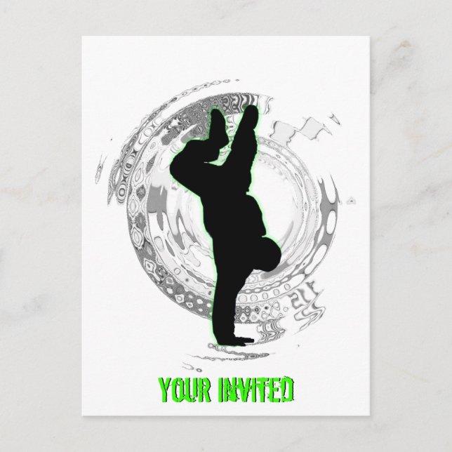 Carte Postale Invitation de la fête de Bboy (Devant)