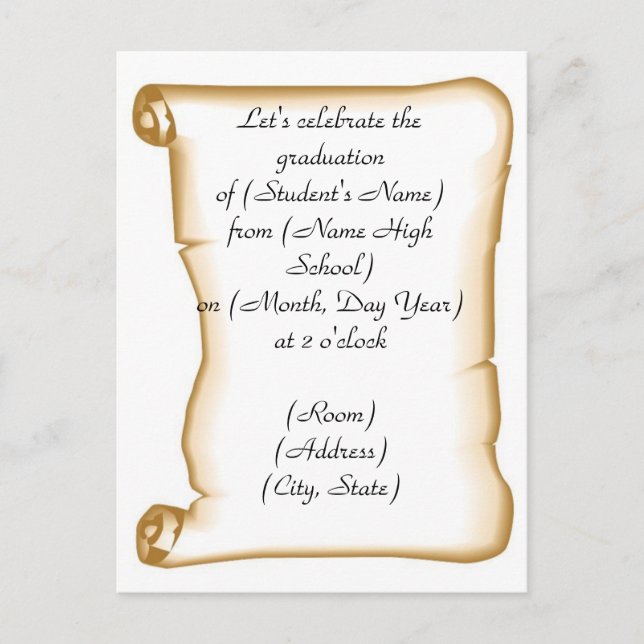 Carte Postale Invitation de la fête de graduation (Devant)