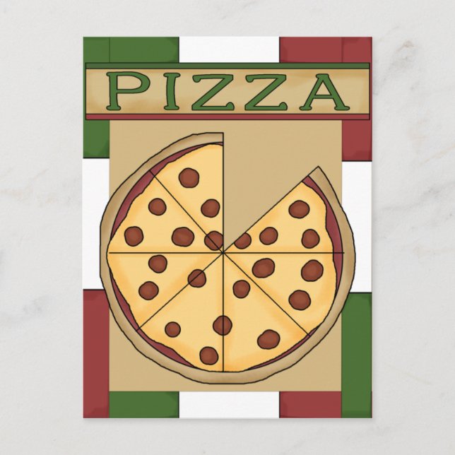 Carte Postale Invitation de la fête de Pizza (Devant)