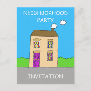 Carte Postale Invitation de la fête de voisinage