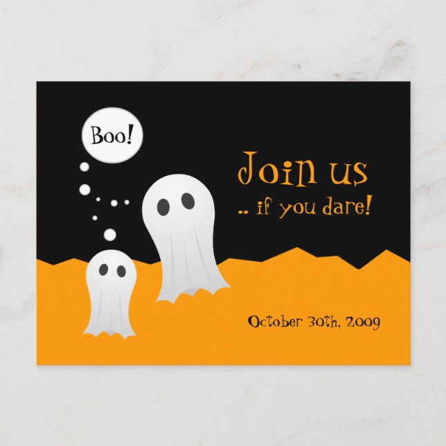 Carte Postale Invitation de la fête des Fantômes d'Halloween (Devant)