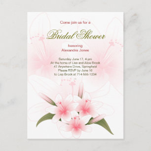 Carte Postale Invitation de la Fête des mariées Lily