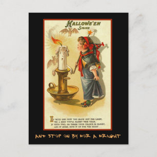 Carte Postale Invitation De La Fête Des Signes D'Halloween Avec 