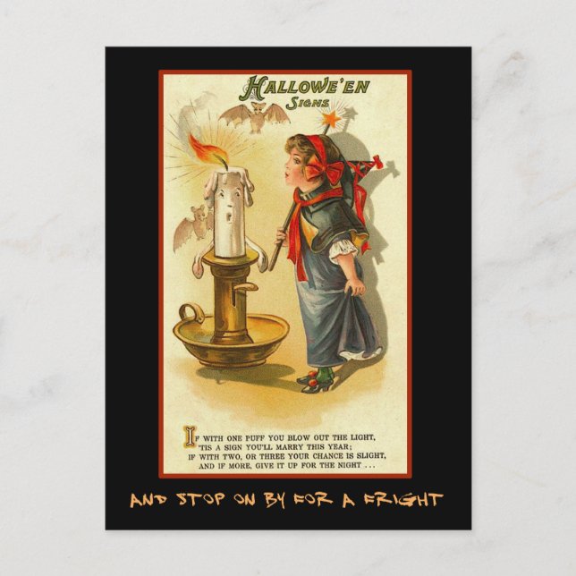 Carte Postale Invitation De La Fête Des Signes D'Halloween Avec  (Devant)