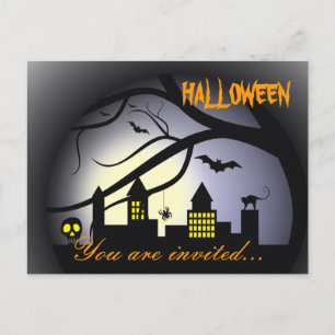 Carte Postale Invitation de la fête d'Halloween