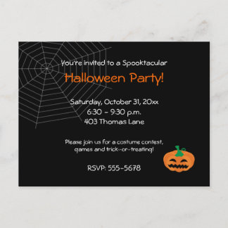 Carte Postale Invitation de la fête d'Halloween