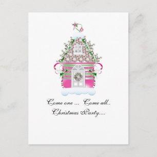 Carte Postale Invitation de la Maison de Noël Whimiscal