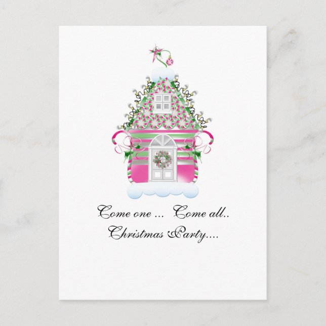 Carte Postale Invitation de la Maison de Noël Whimiscal (Devant)