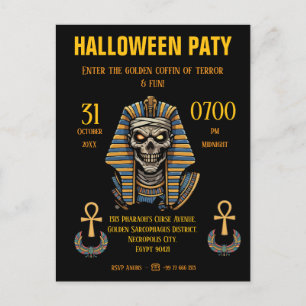 Carte Postale 🖤 Invitation de la momie du pharaon noir 🎃✉️
