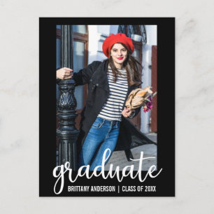 Carte Postale Invitation de la partie de graduation de script mo