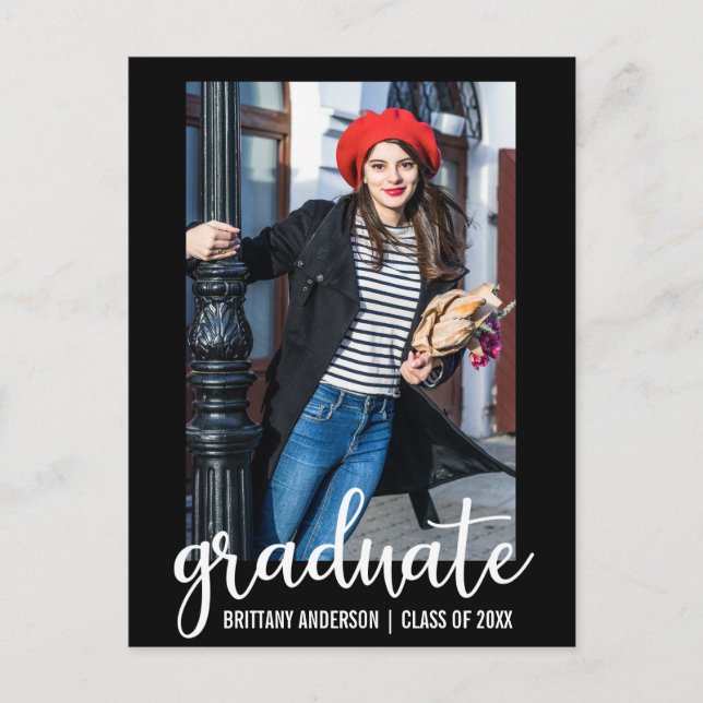 Carte Postale Invitation de la partie de graduation de script mo (Devant)