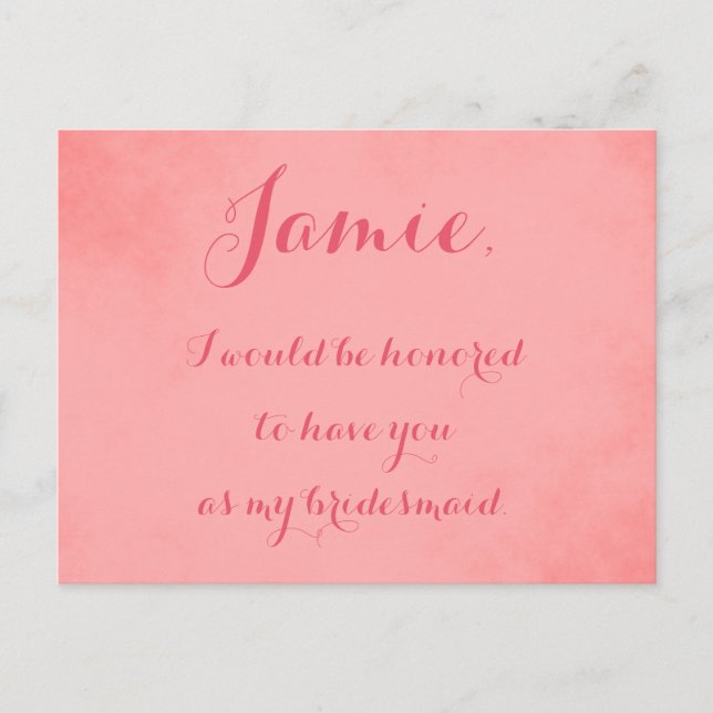 Carte Postale Invitation de la servante de Pink Parchment (Devant)