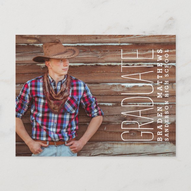 Carte Postale Invitation de la soirée de graduation en typograph (Devant)