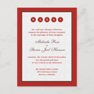 Carte Postale Invitation de mariage