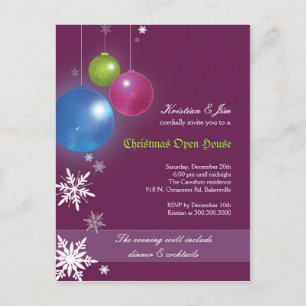 Carte postale Invitation de Noël Open House