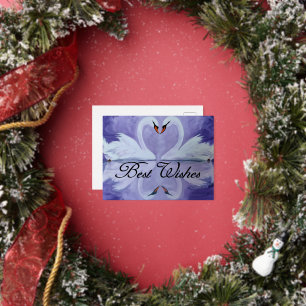 Carte postale invitation de nuptiaux de cygne