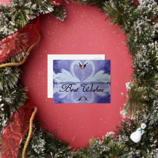 Carte postale invitation de nuptiaux de cygne